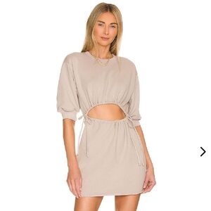 Lovers + Friends Langley Mini Dress Terry Cloth Cut Out Sweatshirt Loungewear XS